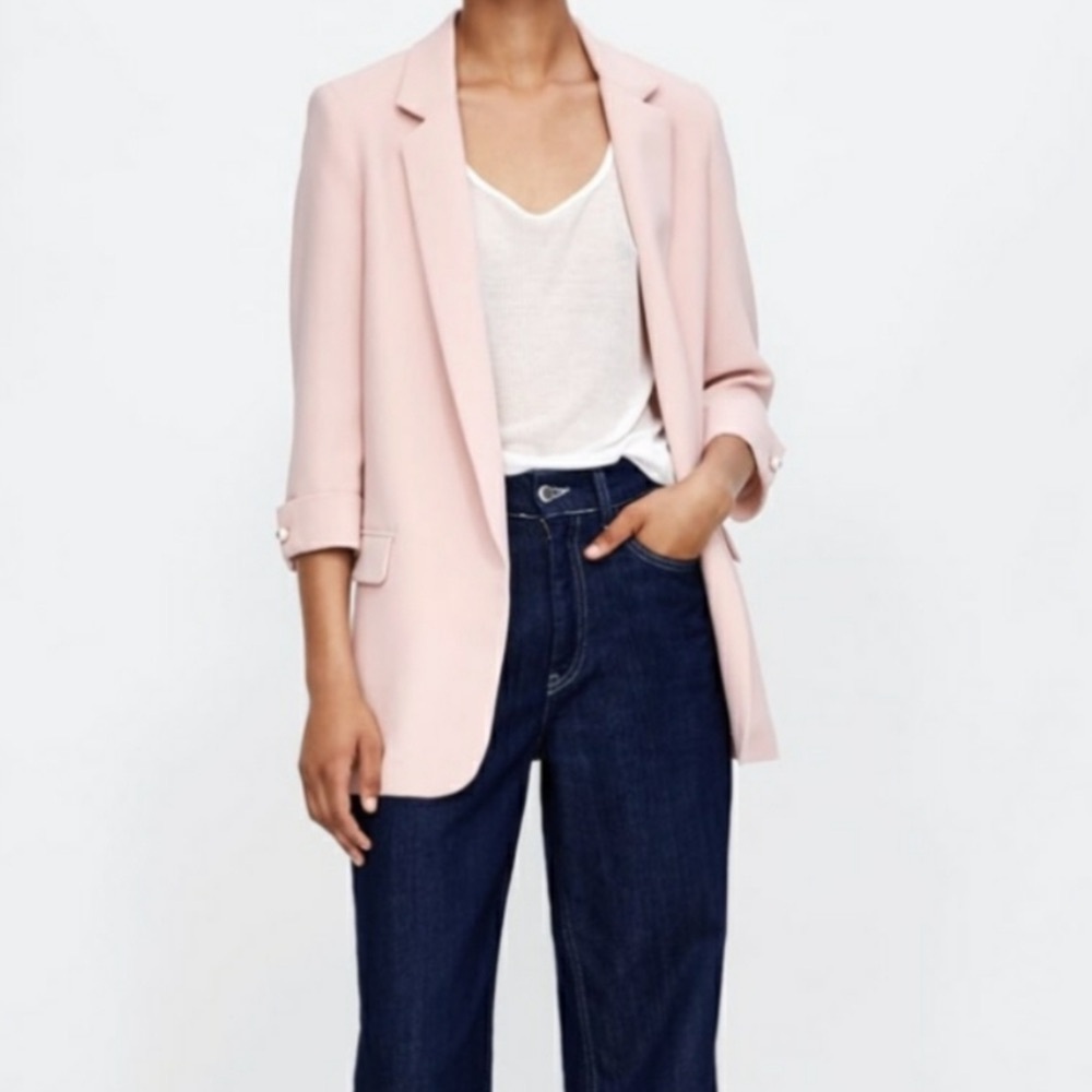 Zara Basic Blush Pink Blazer